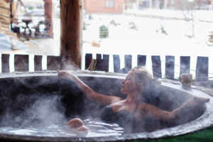 Relaxing in a Hot Tub in the Winter